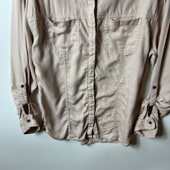 Prana pink button up‎ shirt women’s medium - Picture 3 of 9